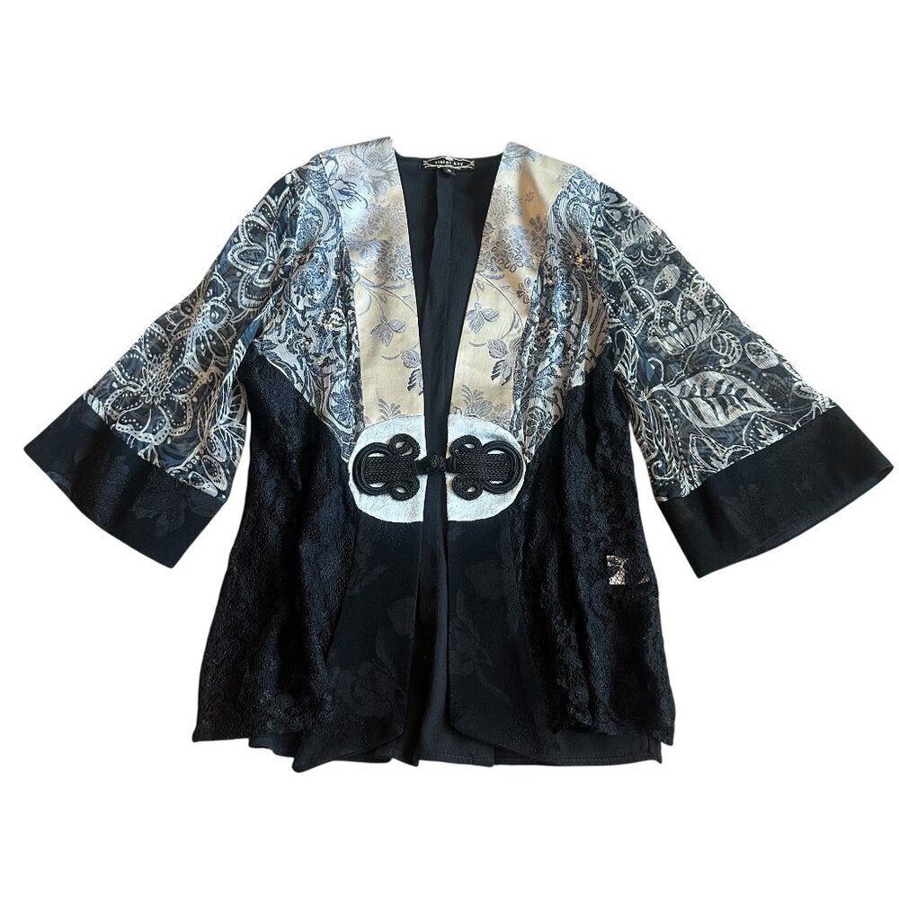 Violet Kay Silk Blend Kimono Blouse Sweater Top Jacket Size Small Women's
